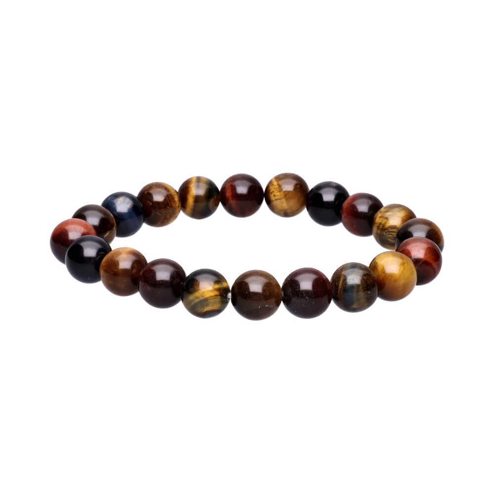 Gemixte tijgeroog armband 10mm kralen - Kracht, energie en balans