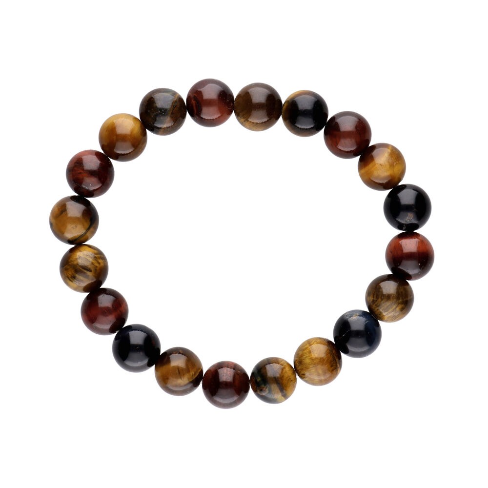 Gemixte tijgeroog armband 10mm kralen - Kracht, energie en balans