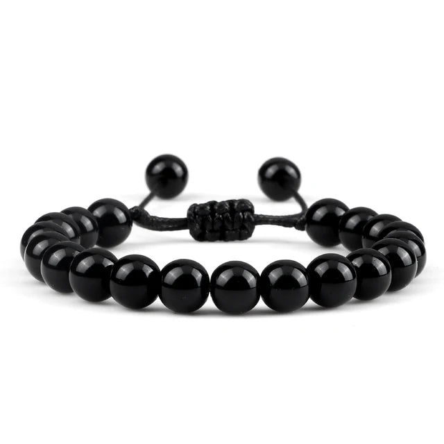 Verstelbare Zwarte Obsidiaan Armband (8 mm) – Beschermende, aardende en spirituele armband voor emotionele heling