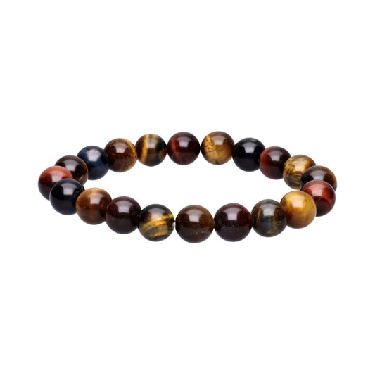 Gemixte tijgeroog armband 10mm kralen - Kracht, energie en balans