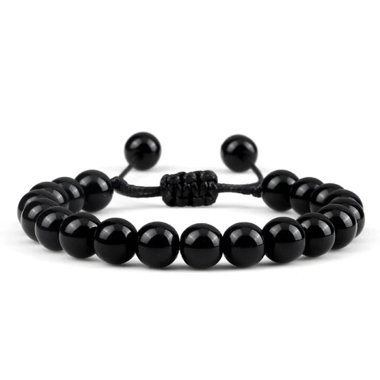 Verstelbare Zwarte Obsidiaan Armband (8 mm) – Beschermende, aardende en spirituele armband voor emotionele heling